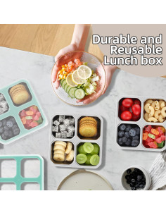 Contenedores de Snack BEFOY Acero Inoxidable 4 Compartimentos 2 Pcs 2