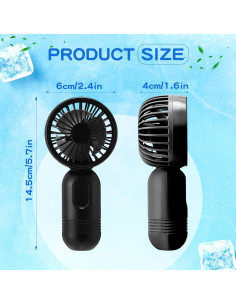 Mini Ventilador Portátil Rossesay Negro 3 Velocidades USB 2
