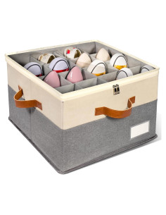 Organizador de Zapatos JHHBHV Plegable 16 Pares Beige 43.2x31.8cm