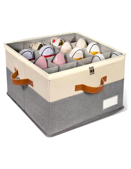 Organizador de Zapatos JHHBHV Plegable 16 Pares Beige 43.2x31.8cm