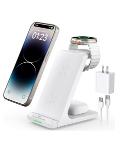 Estación de Carga Inalámbrica 3 en 1 Aukuse para iPhone y Apple Watch
