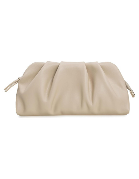 Bolso de Mano Charming Tailor Beige Cuero Vegano Plisado Bolso de Mano Charming Tailor Beige Cuero Vegano Plisado