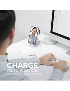 Estación de Carga Inalámbrica 3 en 1 Aukuse para iPhone y Apple Watch 2