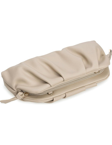 Bolso de Mano Charming Tailor Beige Cuero Vegano Plisado