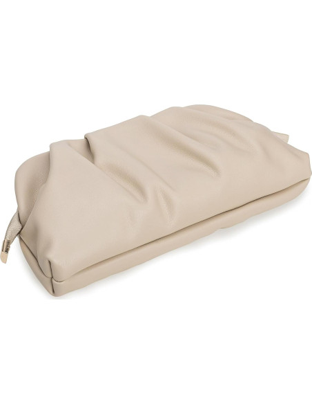 Bolso de Mano Charming Tailor Beige Cuero Vegano Plisado Bolso de Mano Charming Tailor Beige Cuero Vegano Plisado
