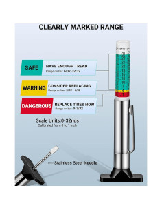 Juego de 2 medidores de profundidad de neumáticos LUMITECO 2