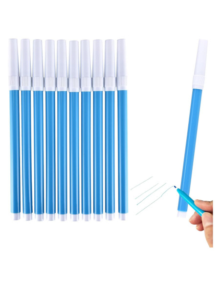 10 Marcadores de Tela Azules Lavables Mijianchuiyan 81.9g