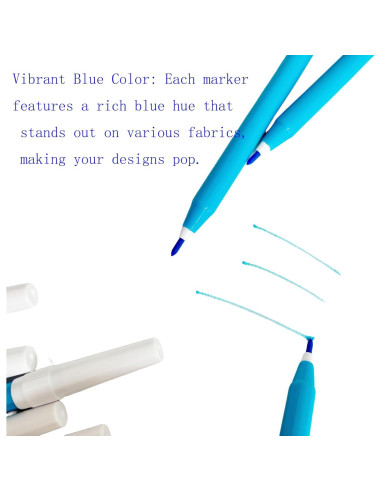 10 Marcadores de Tela Azules Lavables Mijianchuiyan 81.9g