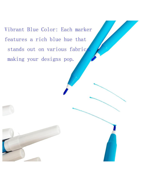 10 Marcadores de Tela Azules Lavables Mijianchuiyan 81.9g