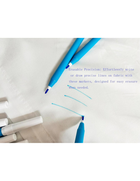 10 Marcadores de Tela Azules Lavables Mijianchuiyan 81.9g