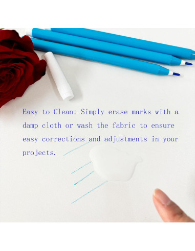 10 Marcadores de Tela Azules Lavables Mijianchuiyan 81.9g