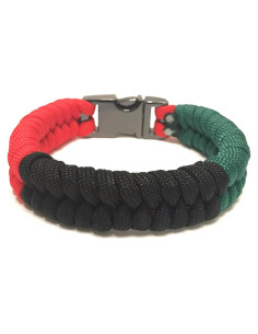 Pulsera de Supervivencia Paracord Tru550 Bandera Afroamericana