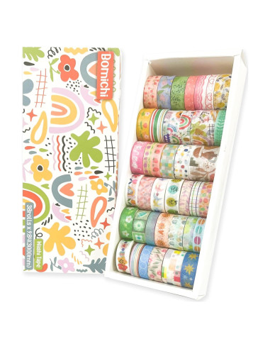 38 Rollos de Cinta Washi Bomichi para Scrapbooking y Manualidades