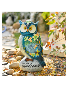 Luz Solar de Jardín Sungmor Búho LED Resina Impermeable 20cm