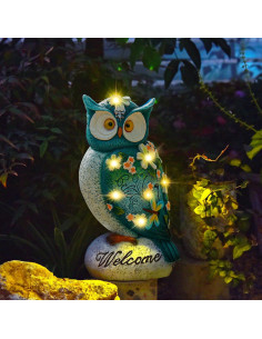 Luz Solar de Jardín Sungmor Búho LED Resina Impermeable 20cm 2