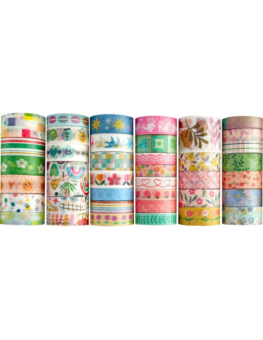 38 Rollos de Cinta Washi Bomichi para Scrapbooking y Manualidades