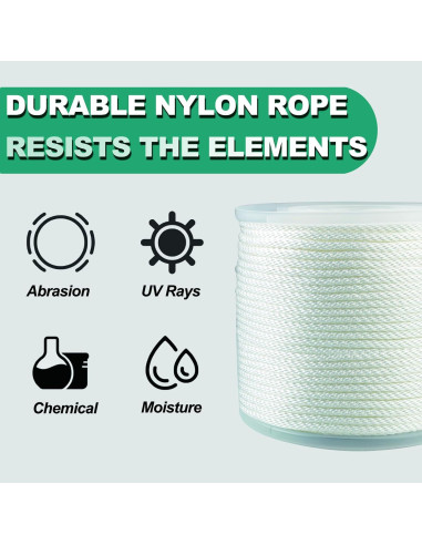 Cuerda de Nylon Trenzada 1/4" CSZFGFDC 152.4m Alta Resistencia