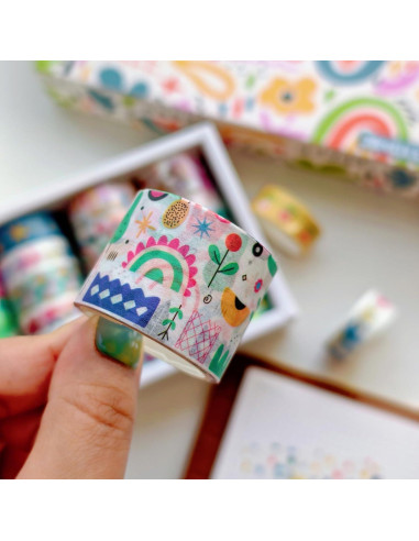 38 Rollos de Cinta Washi Bomichi para Scrapbooking y Manualidades