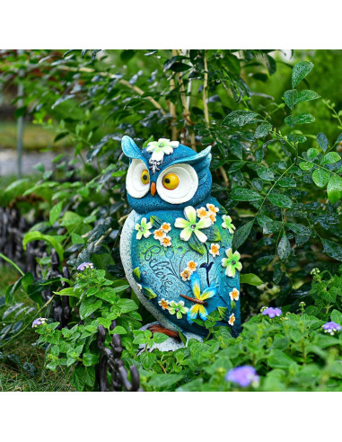 Luz Solar de Jardín Sungmor Búho LED Resina Impermeable 20cm