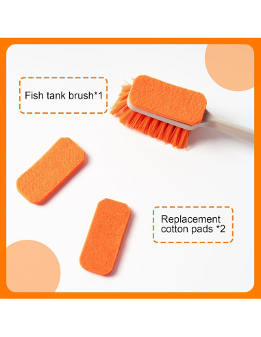 Cepillo Limpiador de Acuario Swirge 31cm Naranja - Raspador de Algas