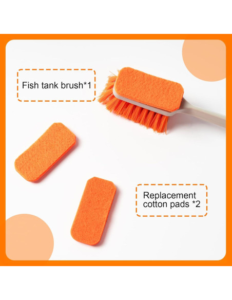 Cepillo Limpiador de Acuario Swirge 31cm Naranja - Raspador de Algas