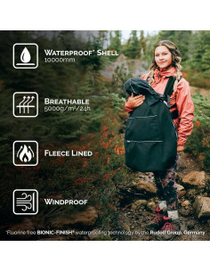 Cubierta de Lluvia Impermeable Jan & Jul para Bebés - Negro 2