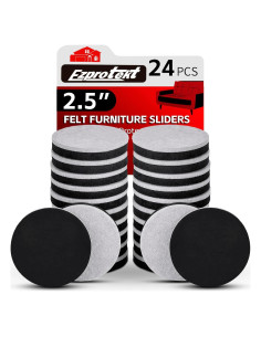 24 Deslizadores de Muebles de Fieltro Beige 6.35 cm Reutilizables