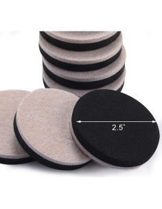 24 Deslizadores de Muebles de Fieltro Beige 6.35 cm Reutilizables 2