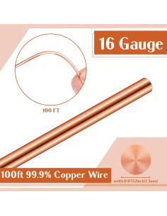 Alambre de Cobre 30.48m 16 AWG Therwen para Manualidades 2