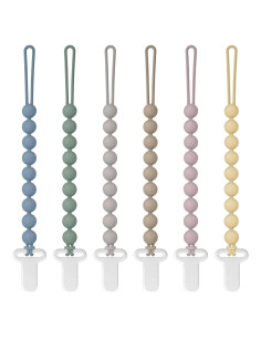 Clip de Chupete de Silicona 100% Grado Alimenticio - 6 Piezas