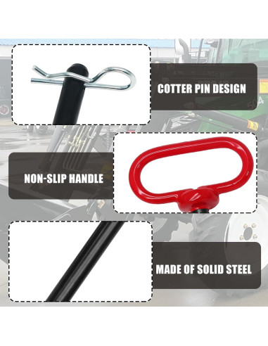 Pasador de Enganche para Remolque Qjaiune 1.27 x 9.21 cm Rojo