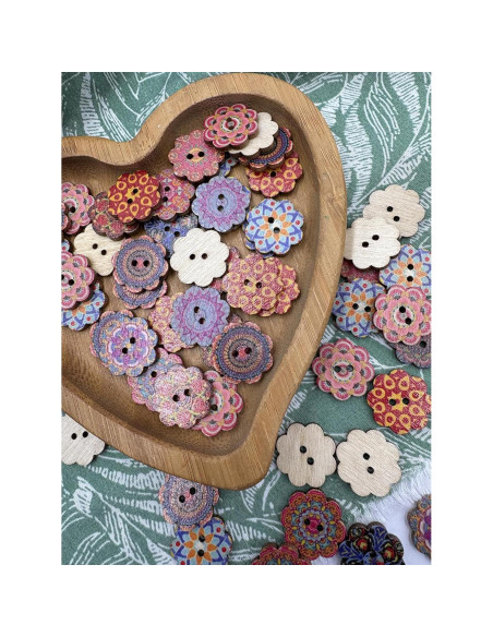 100 Botones de Madera Vintage 25mm 2 Agujeros Mahaohao