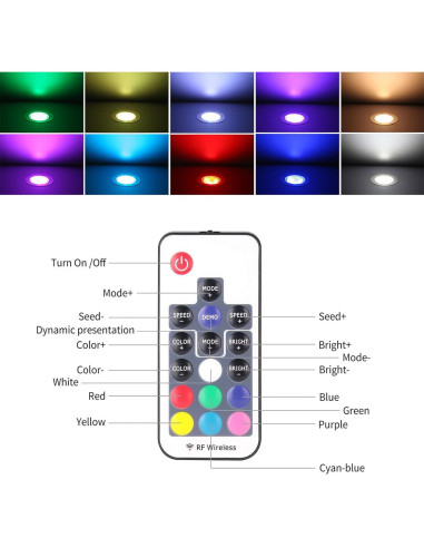 Kits de luces LED empotradas RGB YZGWZLD 6 paquetes 5.99 cm