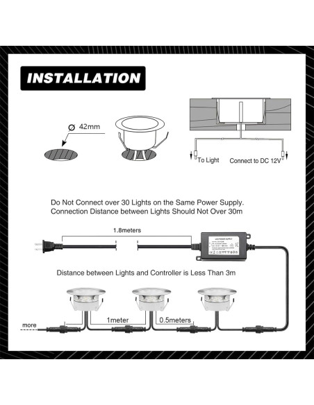Kits de luces LED empotradas RGB YZGWZLD 6 paquetes 5.99 cm