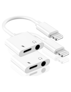 Adaptador Lightning a Jack 3.5mm 2 en 1 Apple MFi para iPhone