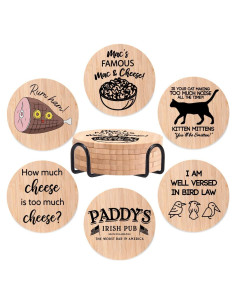 Juego de Posavasos de Madera de Bambú YOUWOUS - 6 Piezas