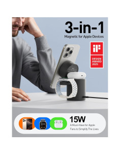 iWALK Estación de Carga Inalámbrica 3 en 1 15W Negro 2