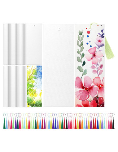 100 Marcadores en Blanco de Papel Acuarela Skyygemm 14x5cm