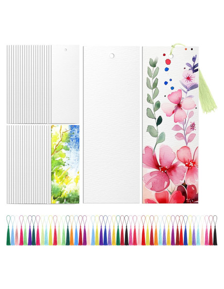 100 Marcadores en Blanco de Papel Acuarela Skyygemm 14x5cm