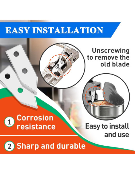 Cuchillas de Reemplazo para Abrelatas HAVANSIDY 2 Pcs Acero Inoxidable