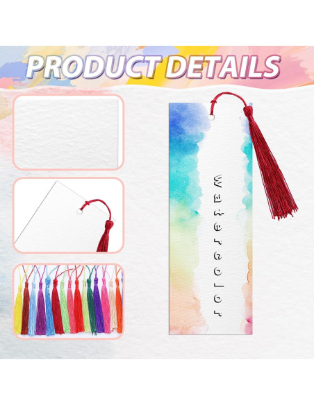 100 Marcadores en Blanco de Papel Acuarela Skyygemm 14x5cm