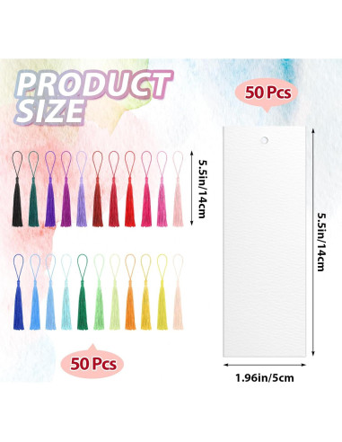 100 Marcadores en Blanco de Papel Acuarela Skyygemm 14x5cm