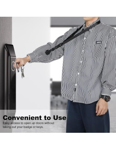 Lanyard Retráctil DELSWIN Negro - 2 Paquetes para Identificaciones y Llaves 2