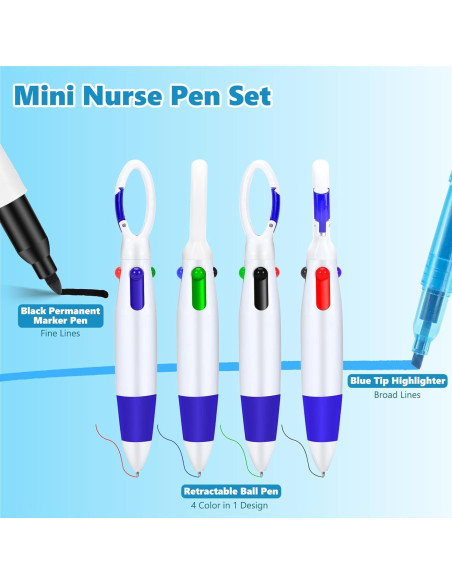 Conjunto de bolígrafos mini Yadiana para enfermeras - 4 colores