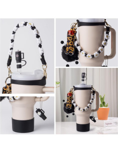 Juego de Accesorios JINHCHIF para Stanley Cup 30/40 oz - Correa, Funda, Tapa y Encantos 2