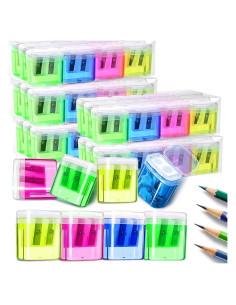 Paquete de 60 Sacapuntas Manuales Shemira Doble Orificio