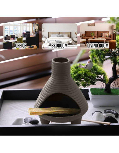 Soporte de Palo Santo BENEONY UMAIL Cerámica Gris 16.5x13.5cm