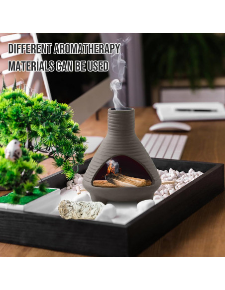 Soporte de Palo Santo BENEONY UMAIL Cerámica Gris 16.5x13.5cm