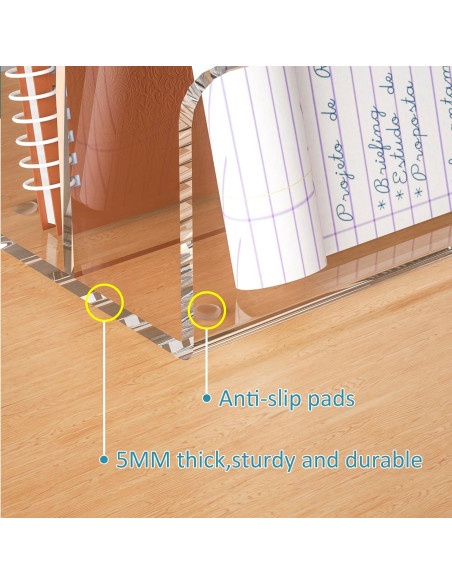 Soporte de Archivos Acrílico Sezanrpt 2 Compartimentos 22.86x11.18x14.99 cm