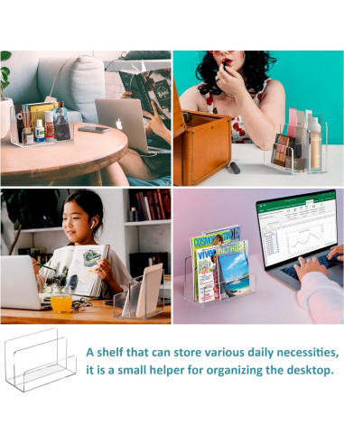 Soporte de Archivos Acrílico Sezanrpt 2 Compartimentos 22.86x11.18x14.99 cm